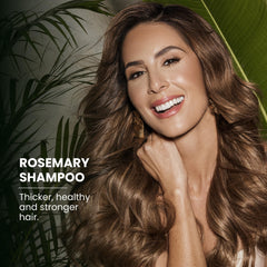 Anyeluz Rosemary Shampoo ingredients with rosemary and onion extracts highlighting nourishing blend.