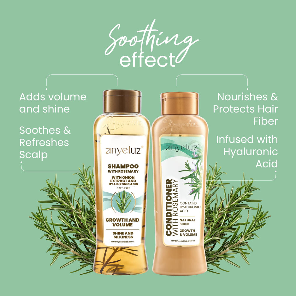 ANYELUZ Rosemary Shampoo lather close-up reveals rich foam and refreshing scalp cleanse.