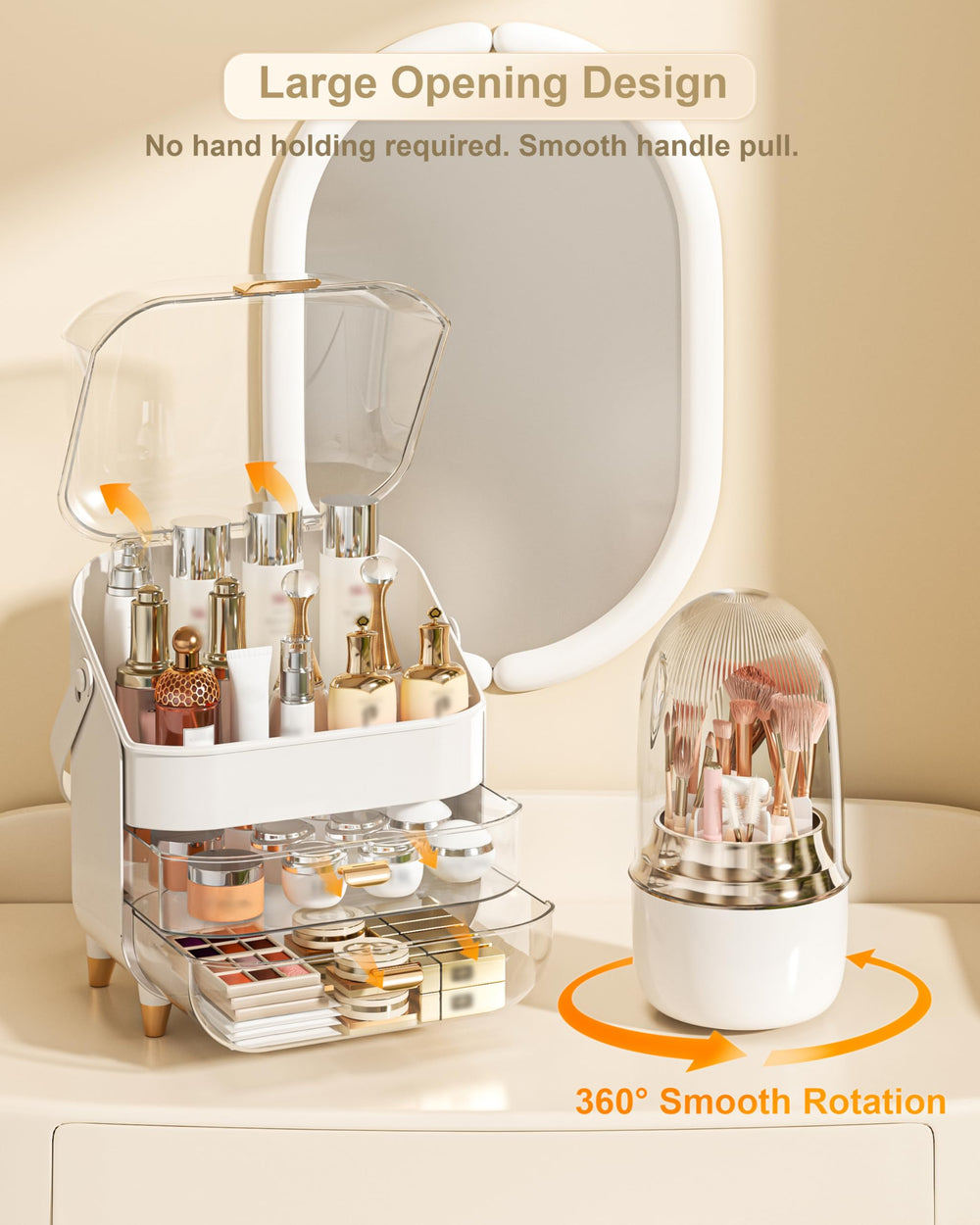 Anylady beauty storage rose gold non-slip base on countertop