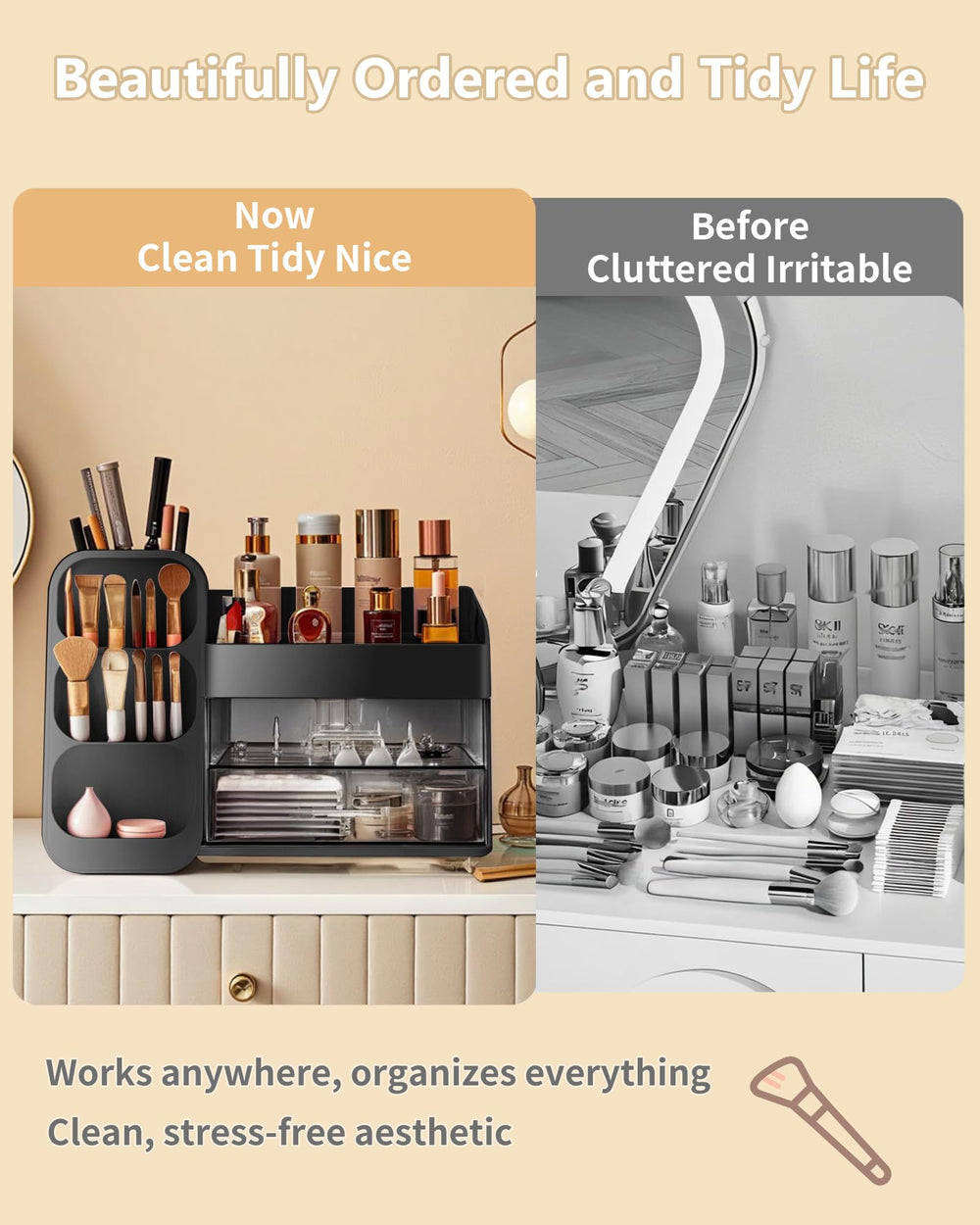 Anylady buttery-smooth-drawers-black glide smoothly for effortless item retrieval.