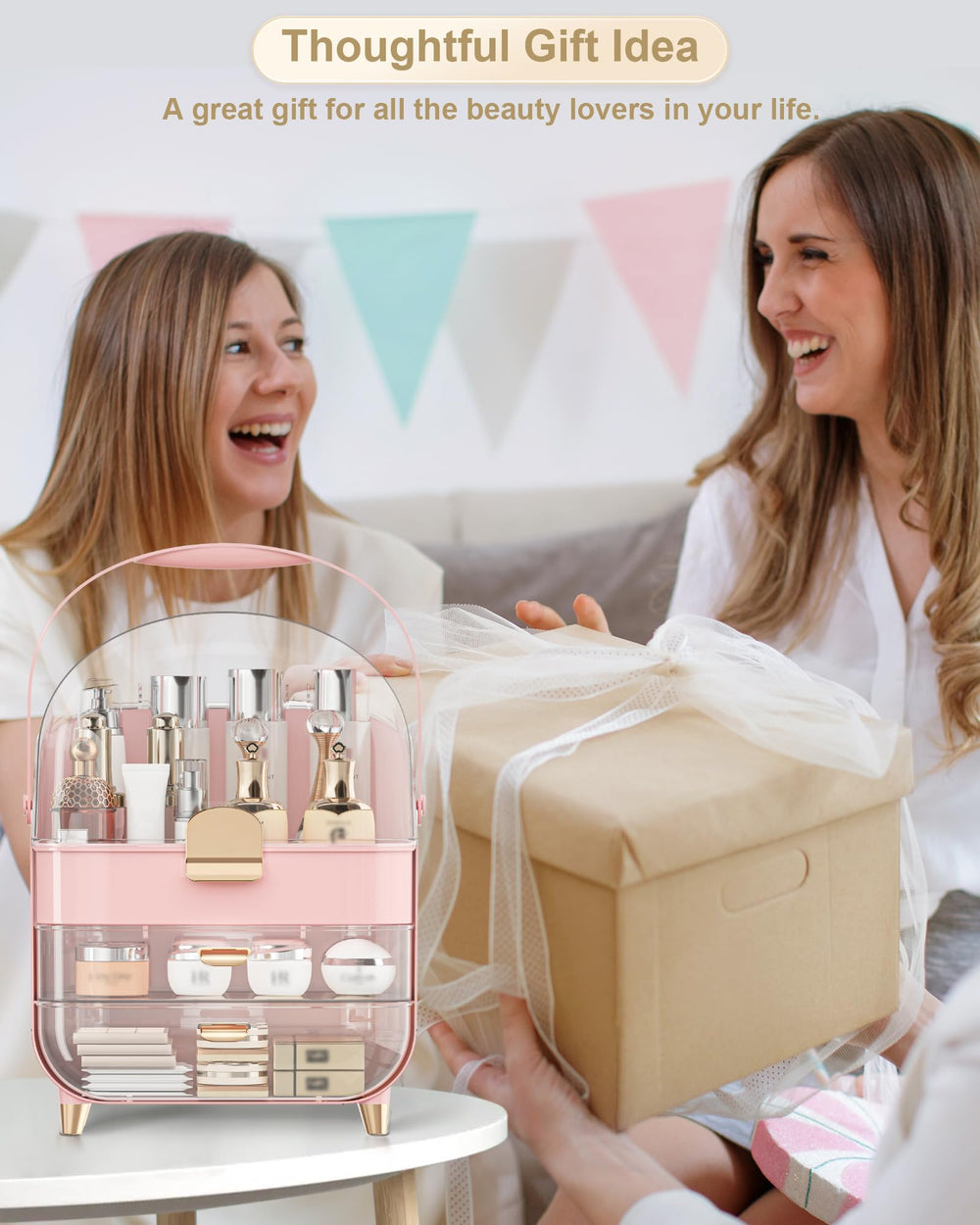Anylady countertop organizer keeps tall bottles and lipstick upright for easy viewing