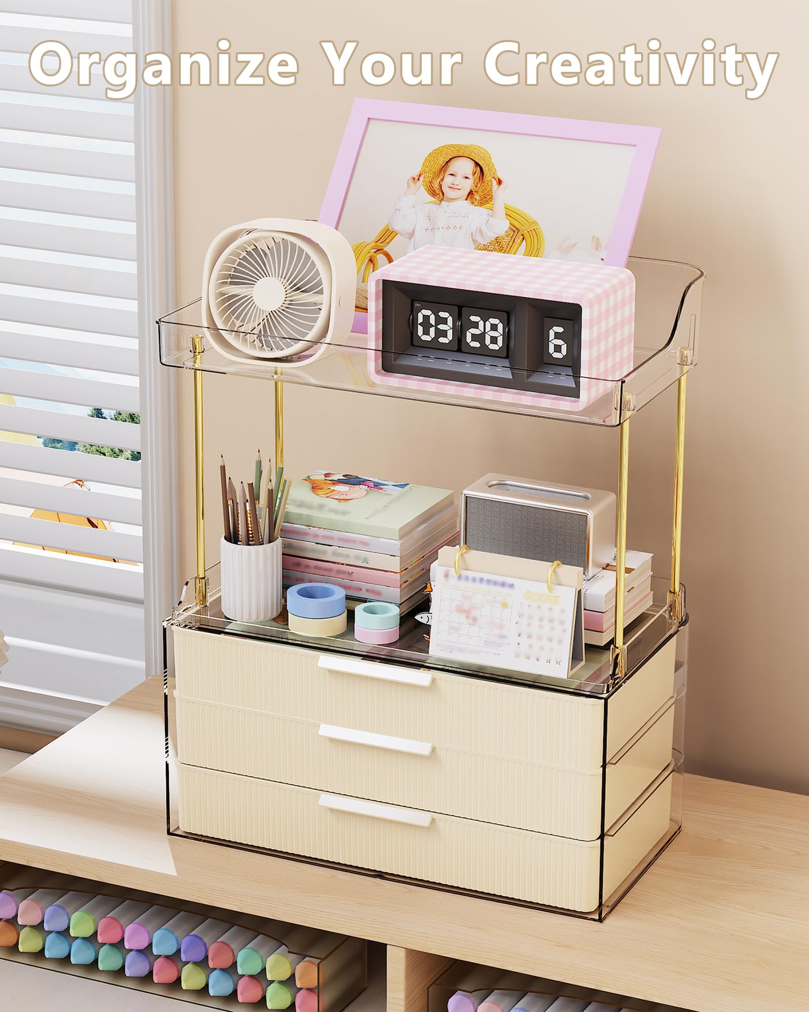 Anylady countertop organizer with raised edge to prevent spills