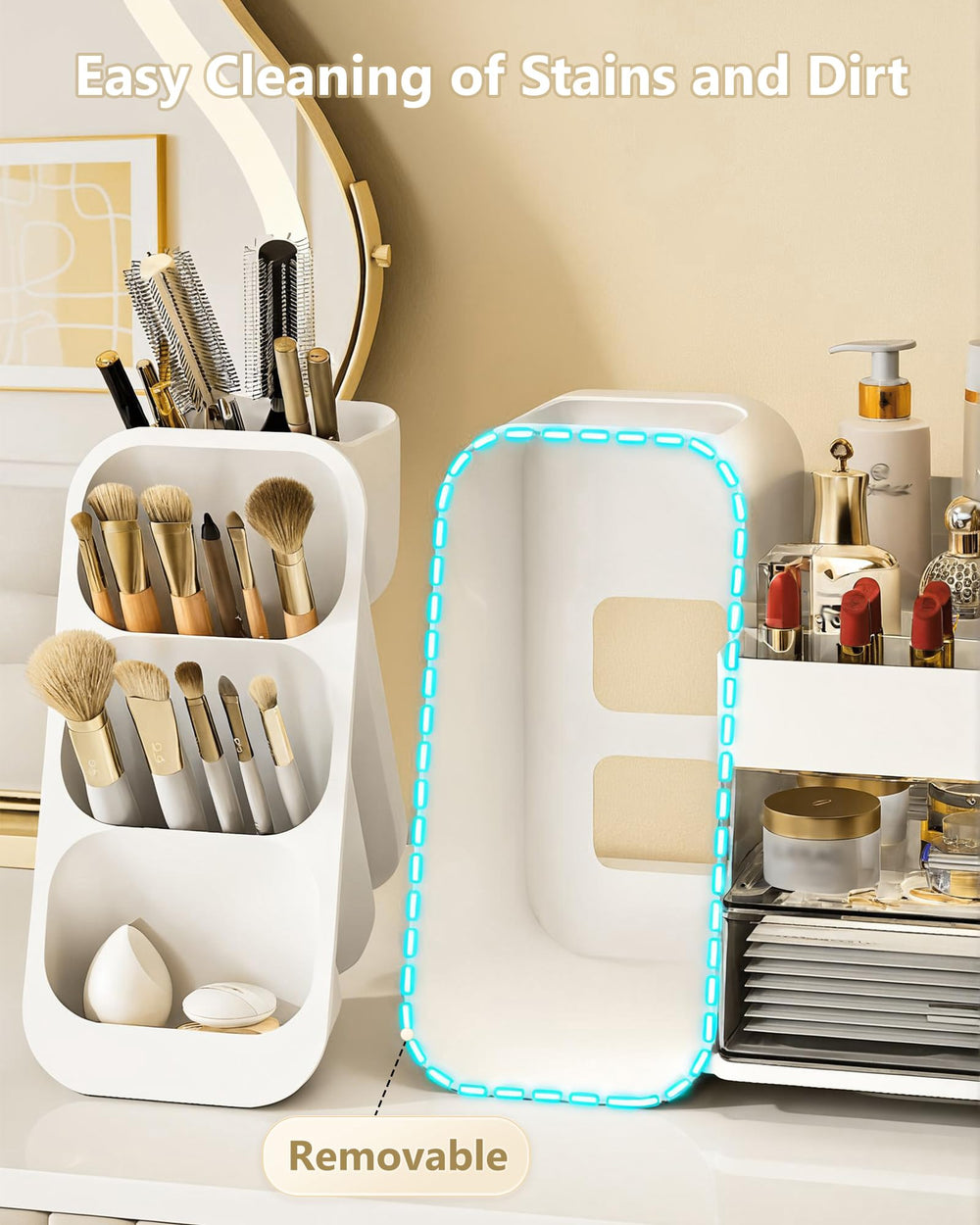 AnyLady elevated base and sleek design add stability and style.