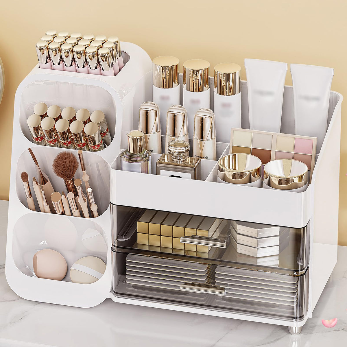 AnyLady makeup organizer with drawers keeps cosmetics neatly organized and accessible.