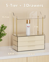 Anylady makeup organizer with reinforced steel frame for heavy palettes and brushes