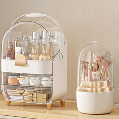 Anylady makeup organizer rose gold front view showing spacious storage