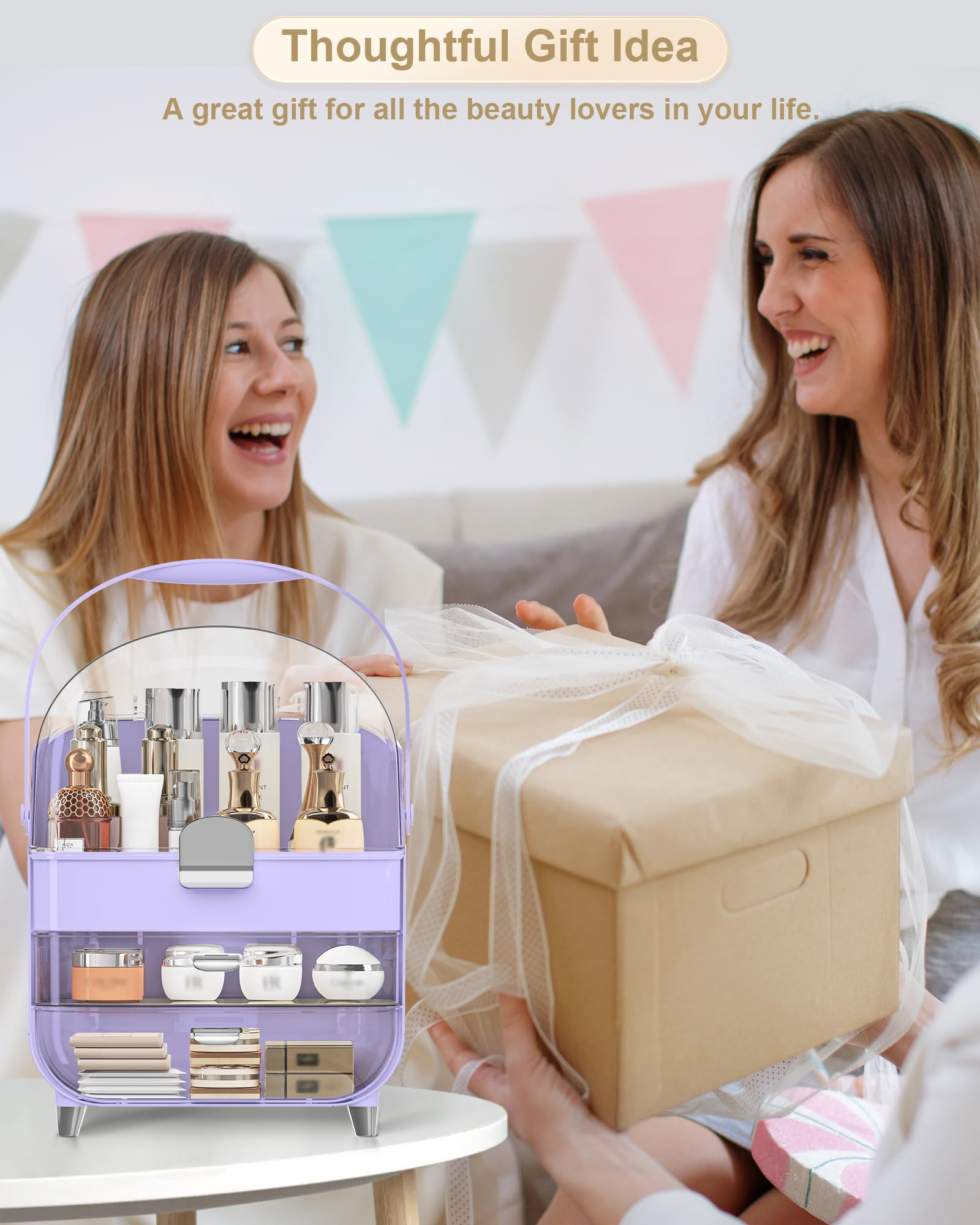 Anylady diseño elegante morado, encaja con tocador y habitación femenina.