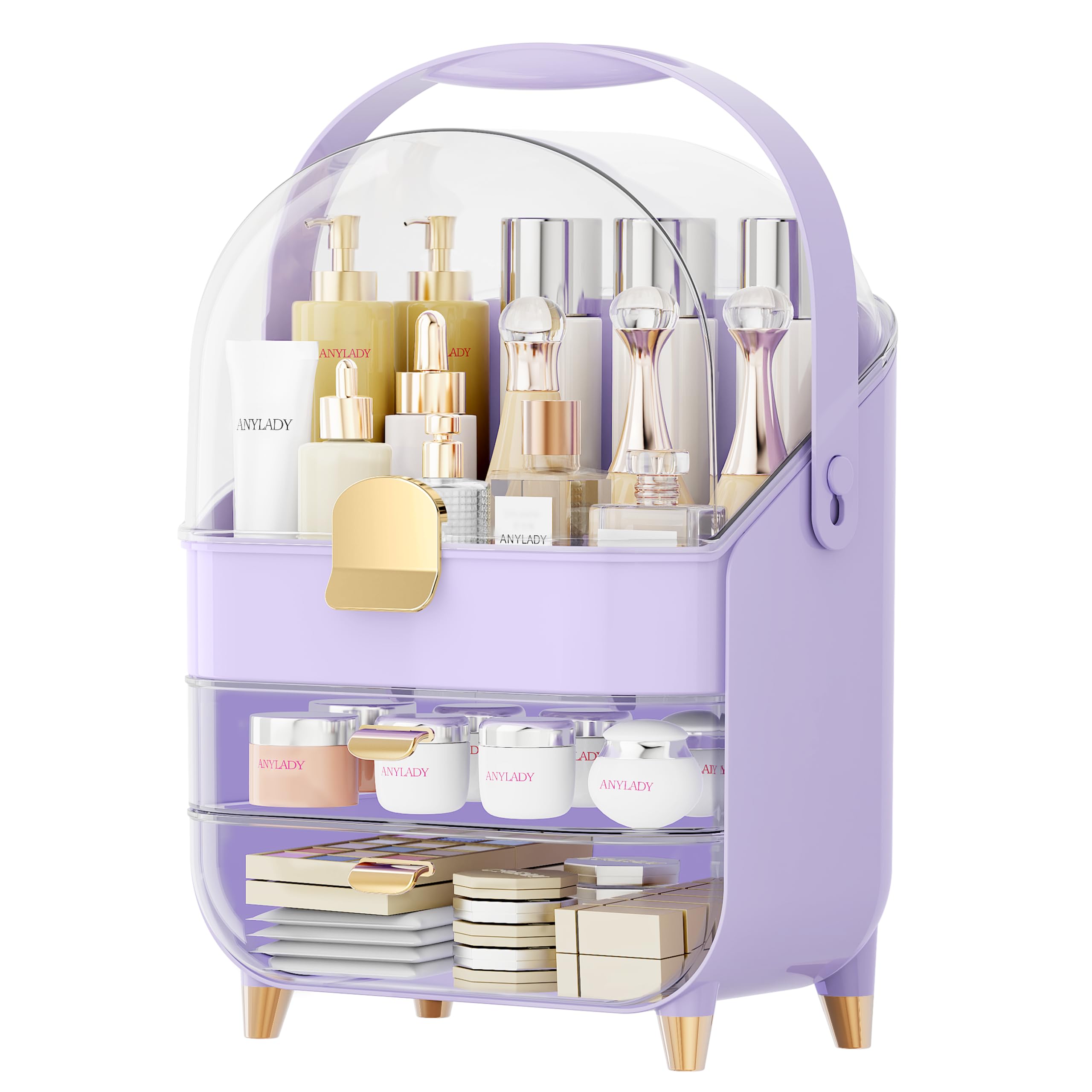 Anylady organizador para fragancias y cosméticos, ideal en tocador morado.