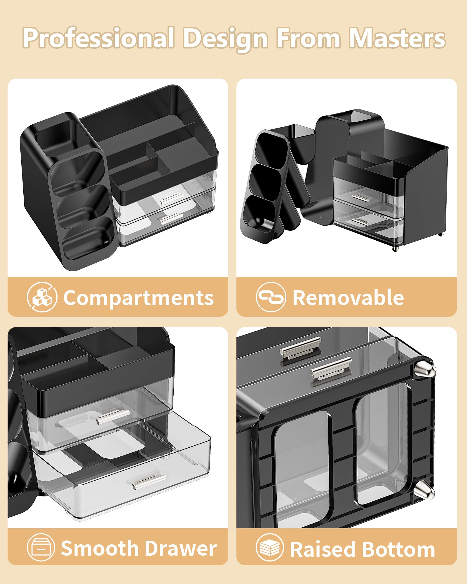 Anylady storage-box-cosmetics-display-black stylishly showcases products while reducing clutter.