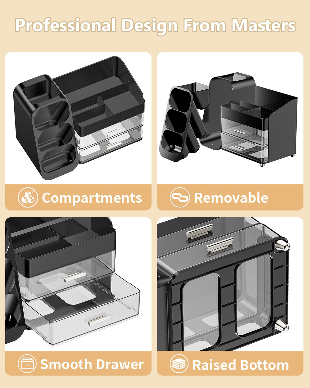Anylady storage-box-cosmetics-display-black stylishly showcases products while reducing clutter.