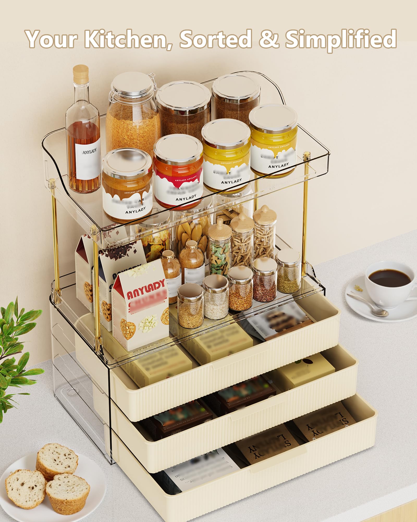 Anylady stylish cream finish storage blends with decor while keeping essentials neat