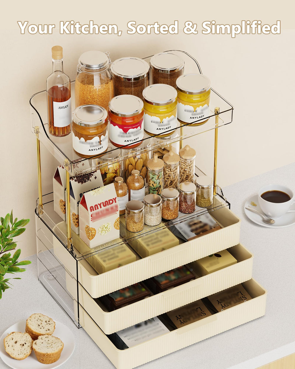 Anylady stylish cream finish storage blends with decor while keeping essentials neat