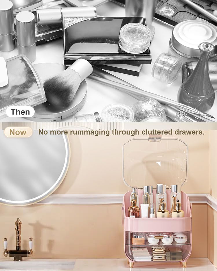Anylady vanity display clear top offers quick sight lines to products