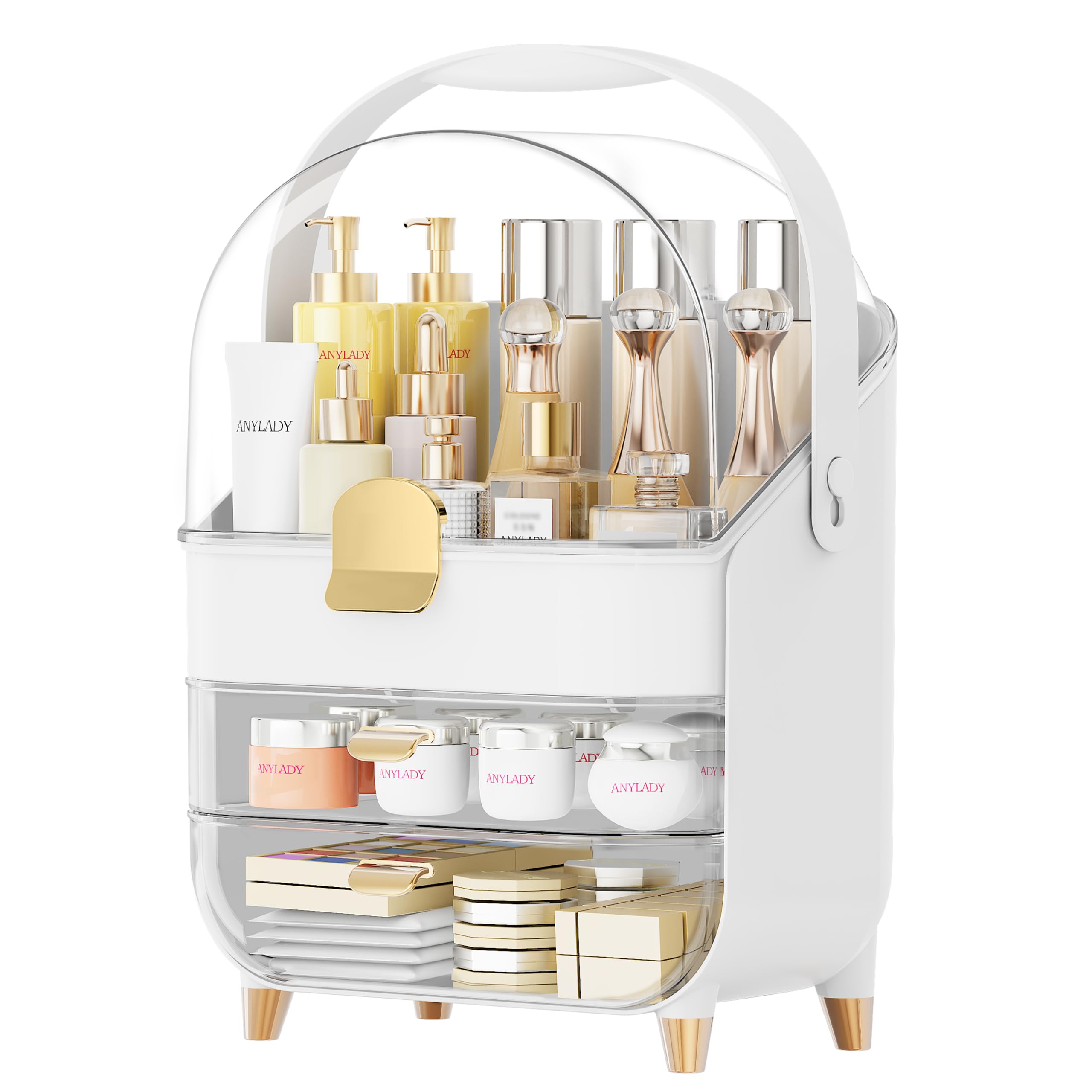 Anylady vanity organizer rose gold on clean countertop adds elegant storage