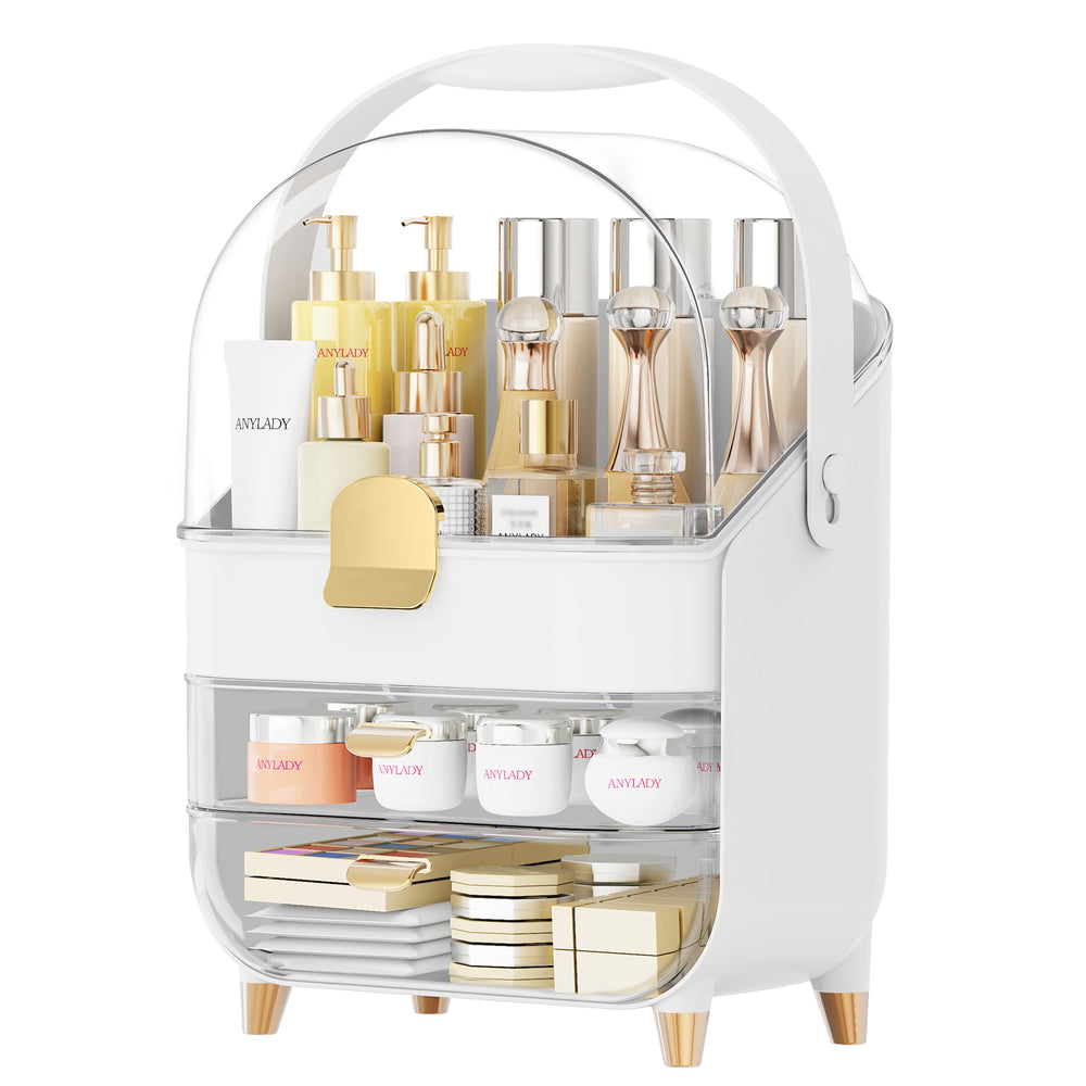 Anylady vanity organizer rose gold on clean countertop adds elegant storage