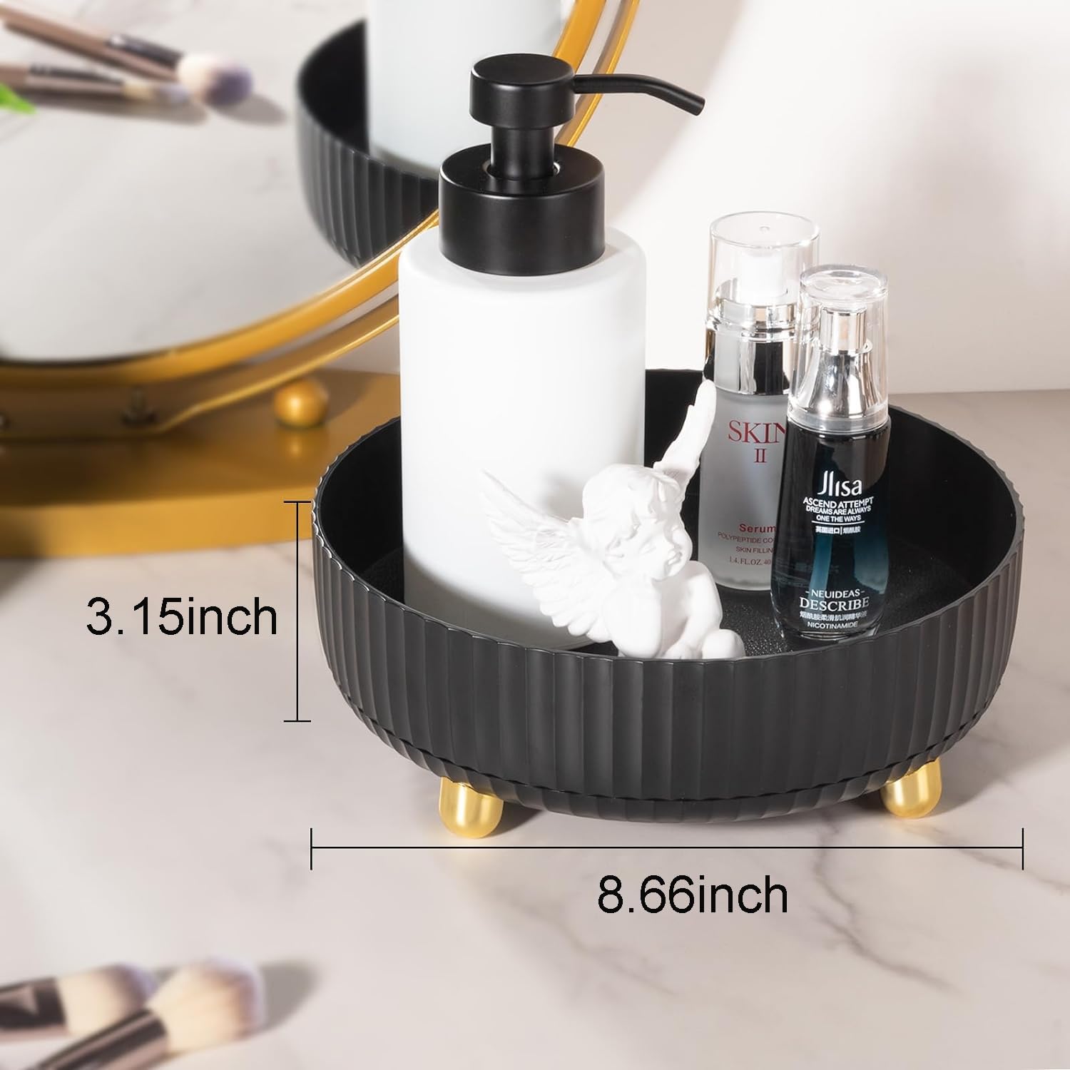 Anyoifax beauty stand showcases a modern minimalist look on a dresser.