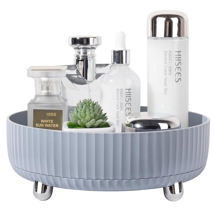 Anyoifax 360-degree rotating organizer tray displays makeup and perfumes for easy daily access.