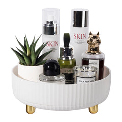 Anyoifax makeup organizer tray showing 360-degree rotation for easy cosmetics access.