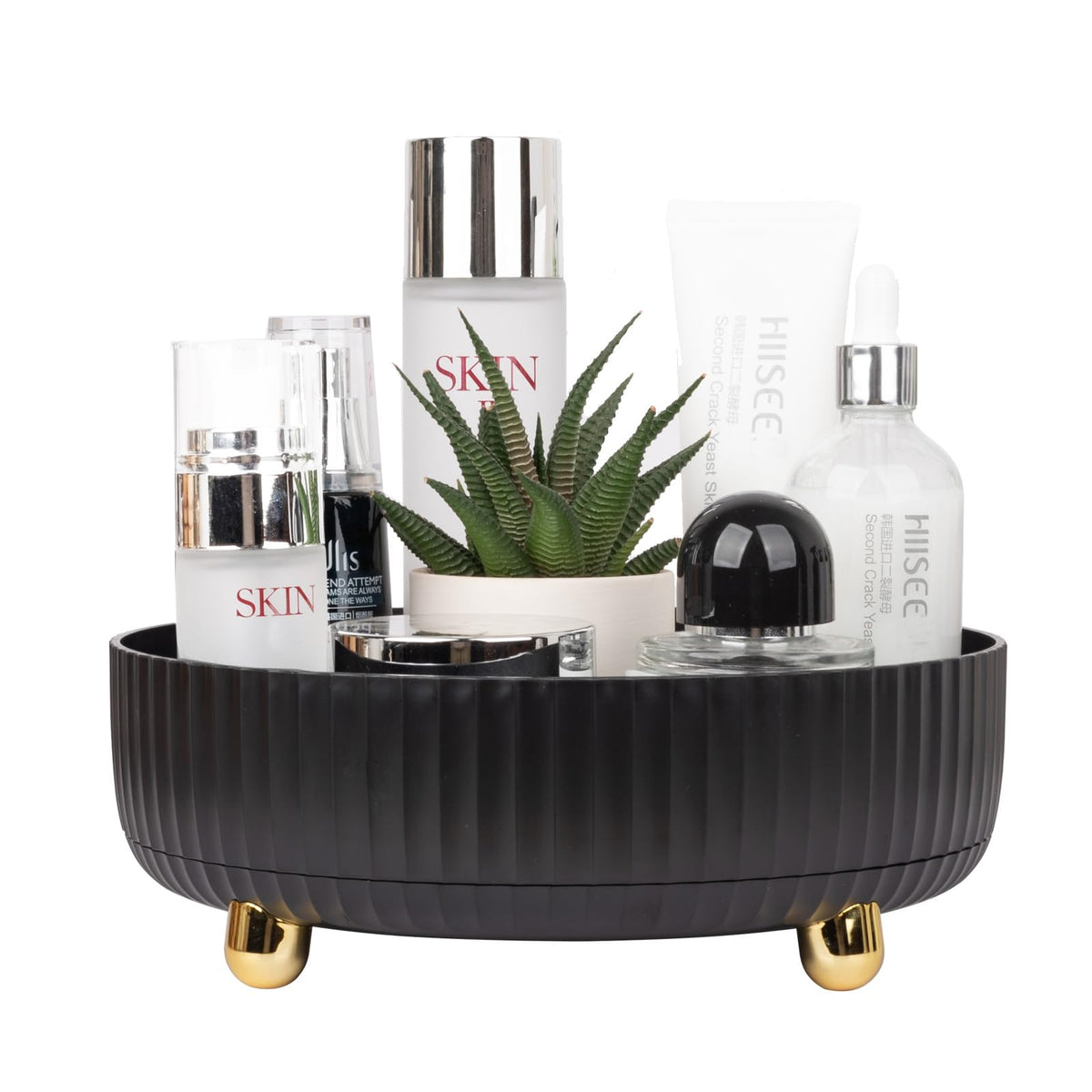 Anyoifax makeup organizer with 360-degree rotation for easy access to cosmetics.