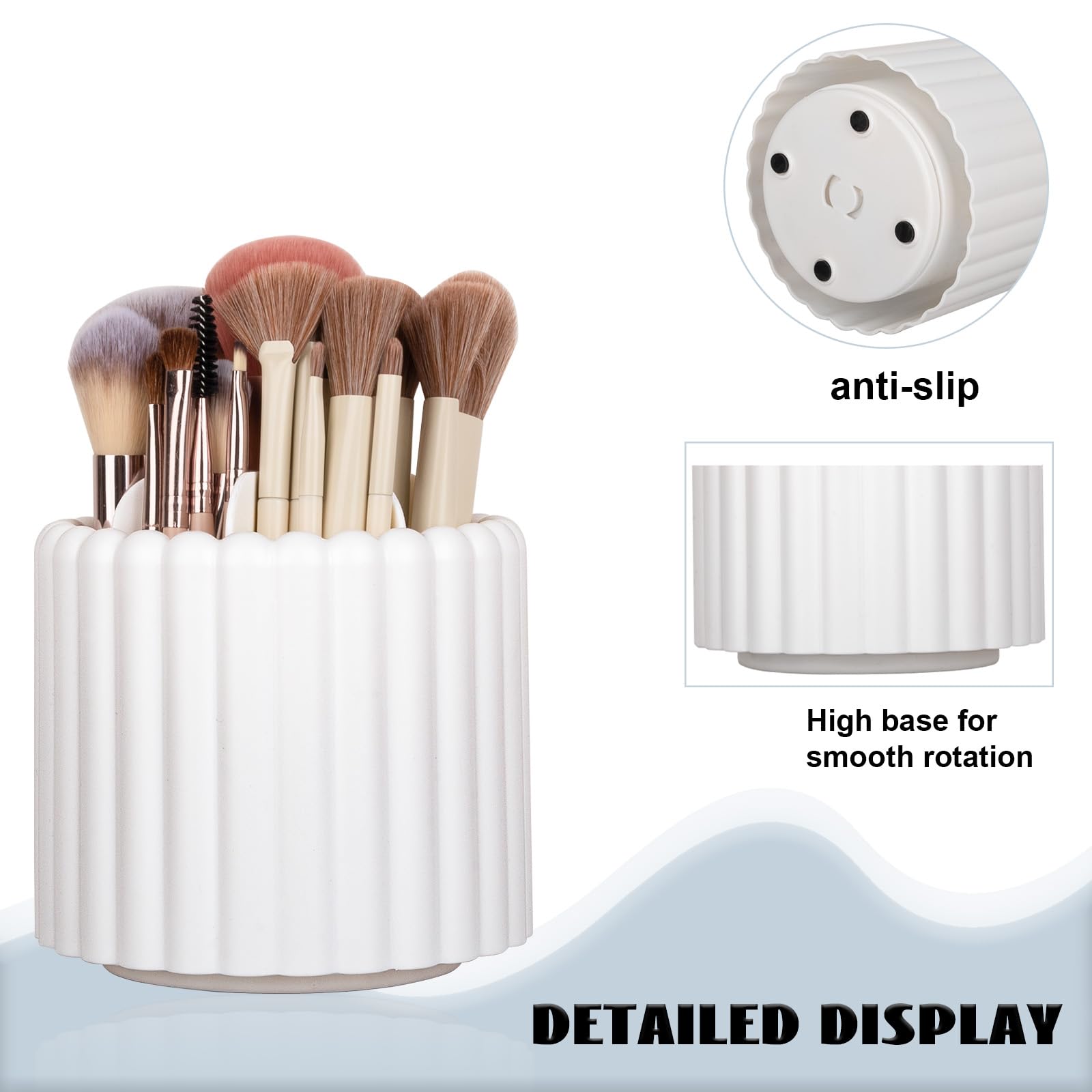 Anyoifax spinning organizer fits bathroom and desk spaces without bulk.