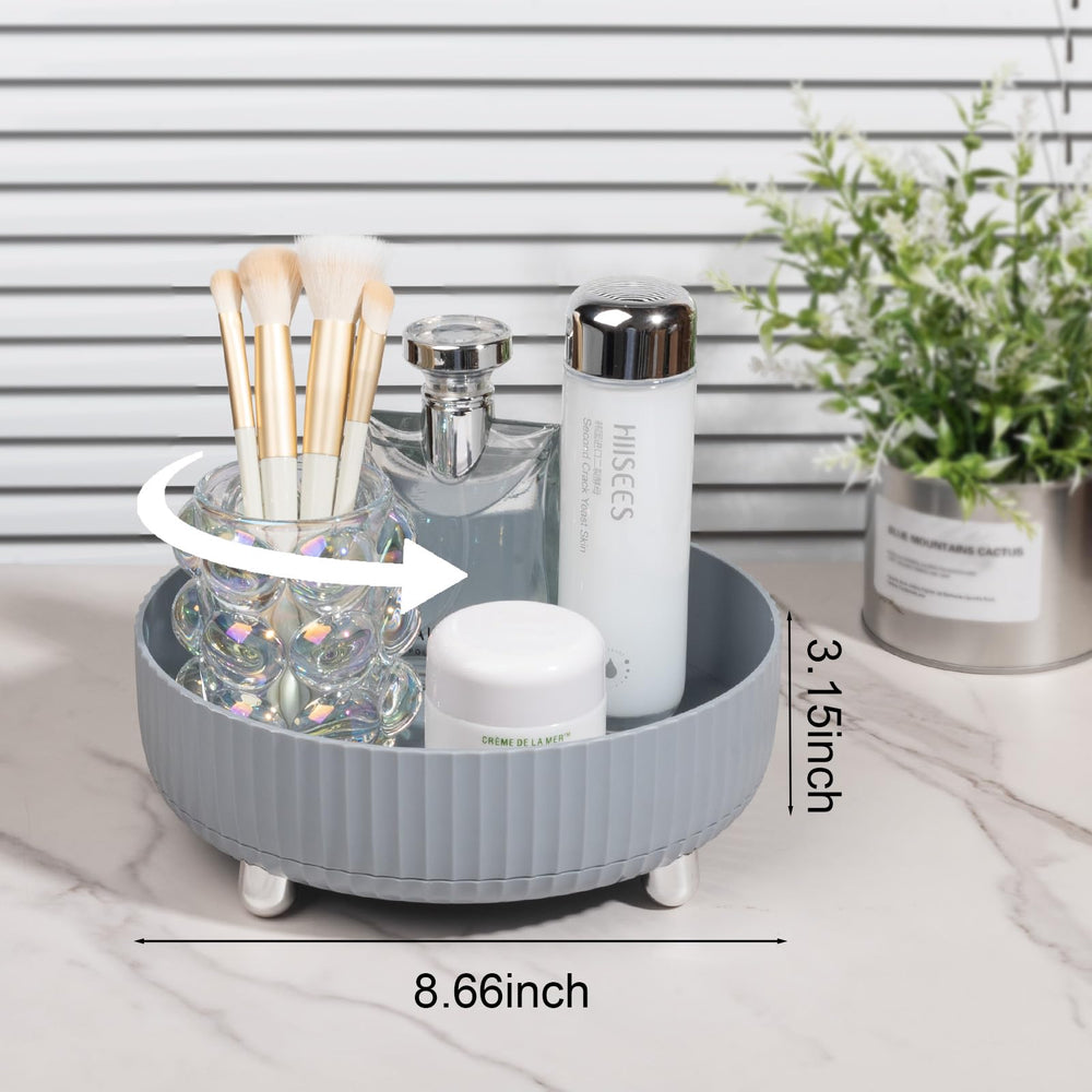 Anyoifax perfume storage on lazy susan spins smoothly, saving time while getting ready.