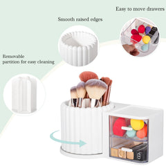 Anyoifax rotating cosmetic storage base with non-slip feet stabilizes items during use.