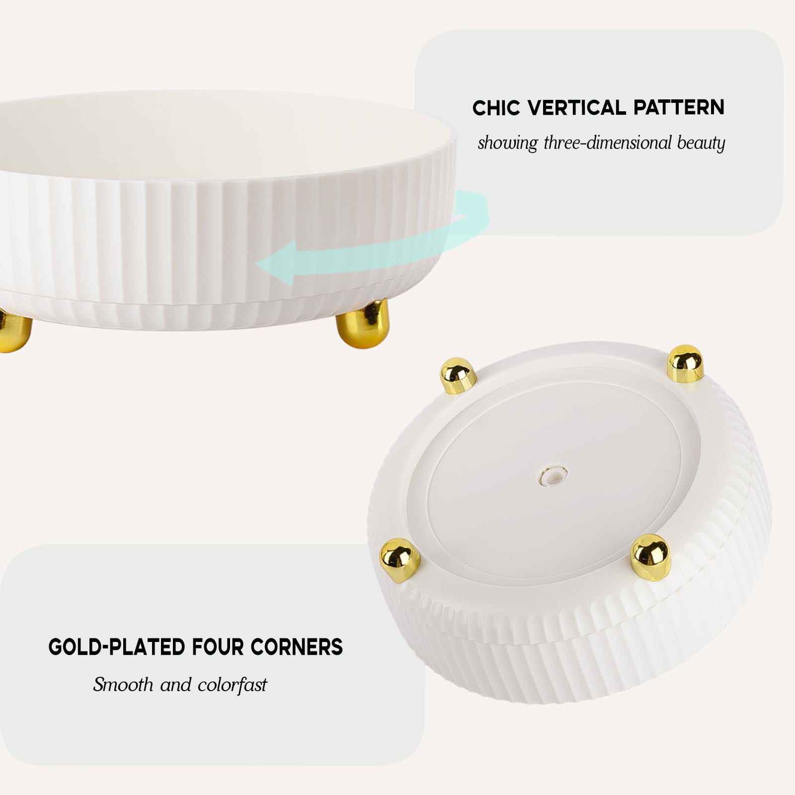 Anyoifax vanity tray with four non-slip feet for stable use.