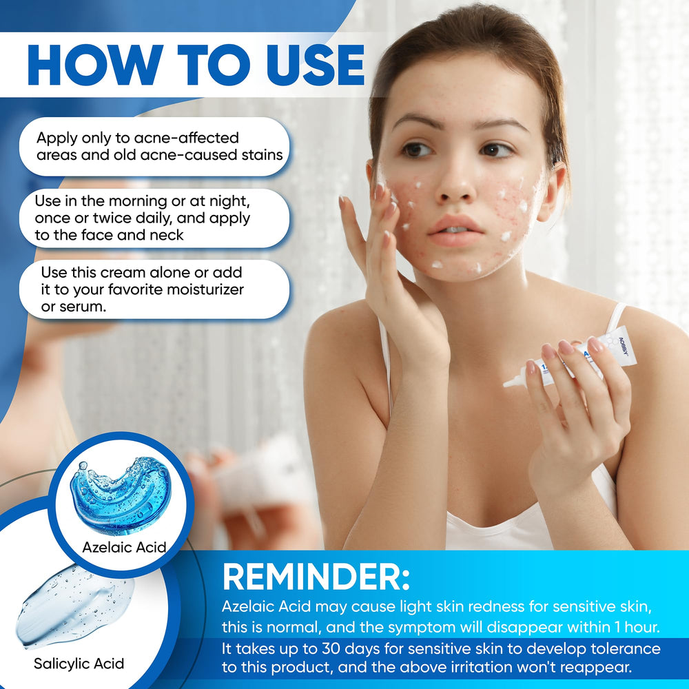 AOBBIY Azelaic Acid Cream morning routine with sunscreen compatibility.