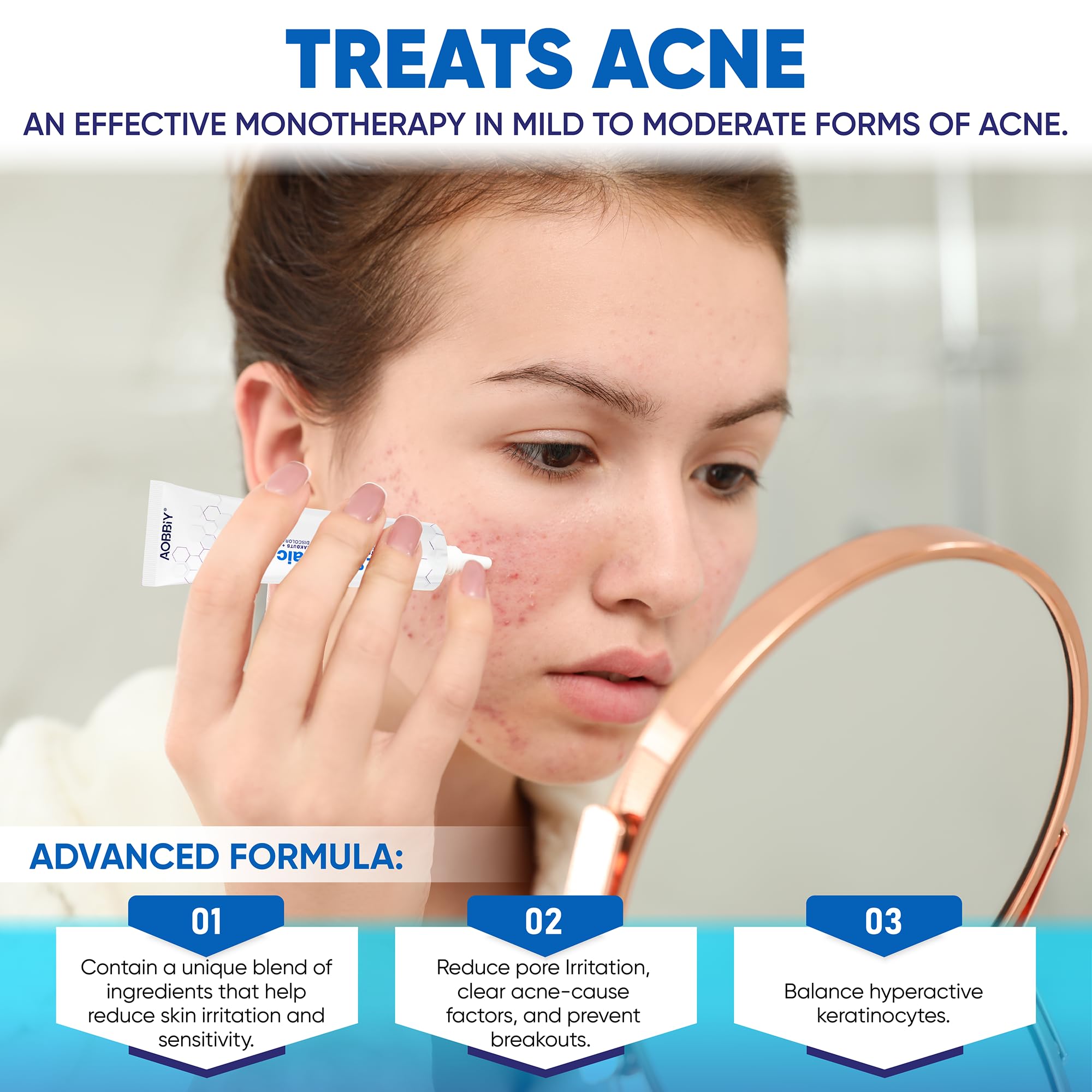 AOBBIY Azelaic Acid Cream packaging front highlighting premium facial care.