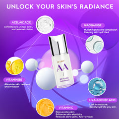 AOBBIY Azelaic Acid Serum application swatch demonstrates hydrating, even-toned skin results.