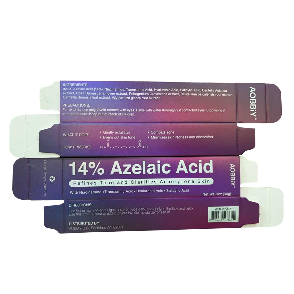 AOBBIY Azelaic Cream on bathroom counter ready for routine