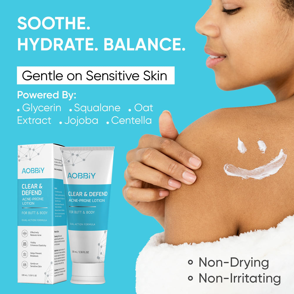 AOBBIY packaging front box communicates a clean, clinical formula suitable for adults and teens.