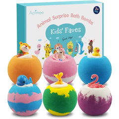 Aofmee bath bombs with animal surprise toy for kids' bath time fun