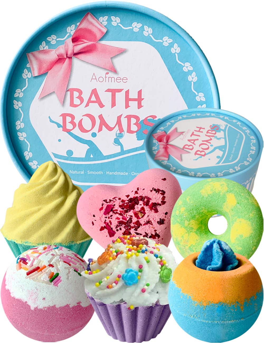 Aofmee bath bombs 6pc set in colorful spheres for a spa-like soak