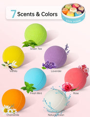 Aofmee bath bombs colorful-bombs reveal vibrant hues as they fizz in tub