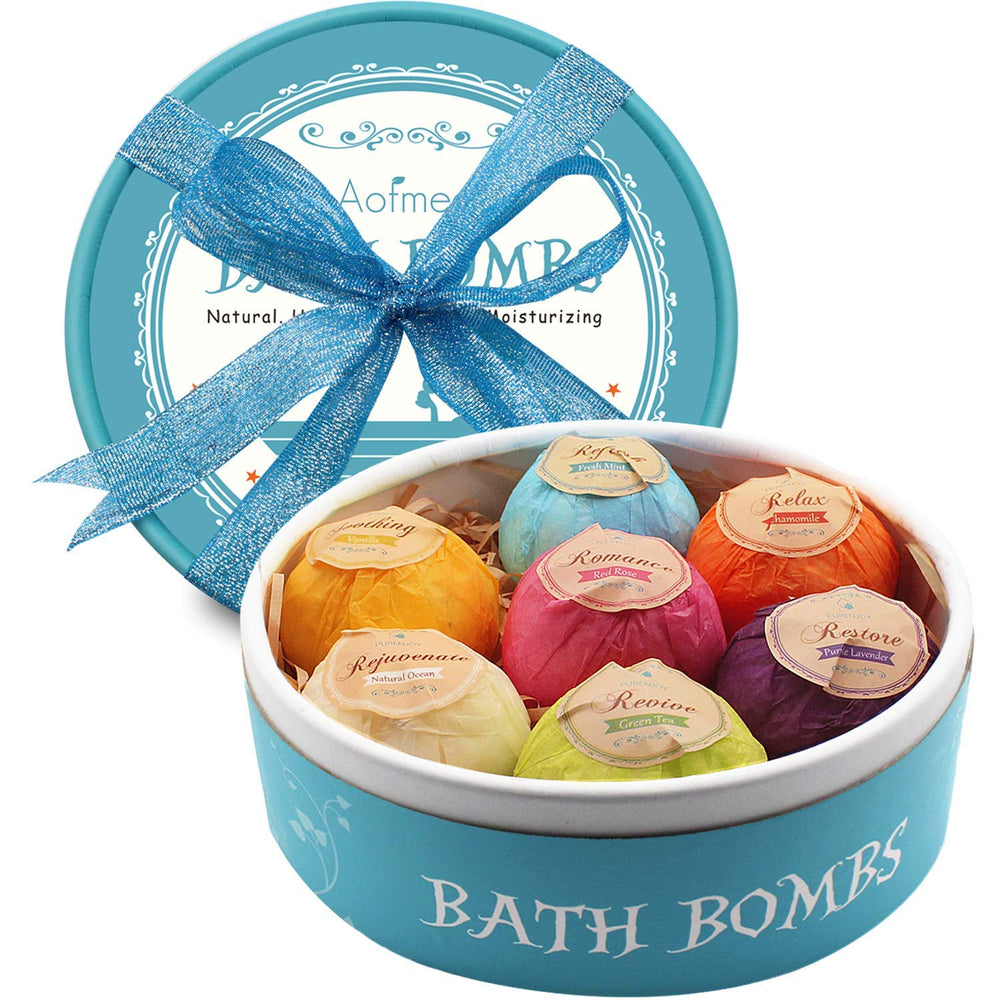 Aofmee bath bombs gift set presentation in a box for gifting