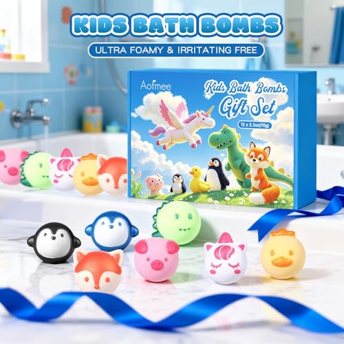Aofmee kids bath bombs with strawberry aroma invite a fragrant, engaging bath.