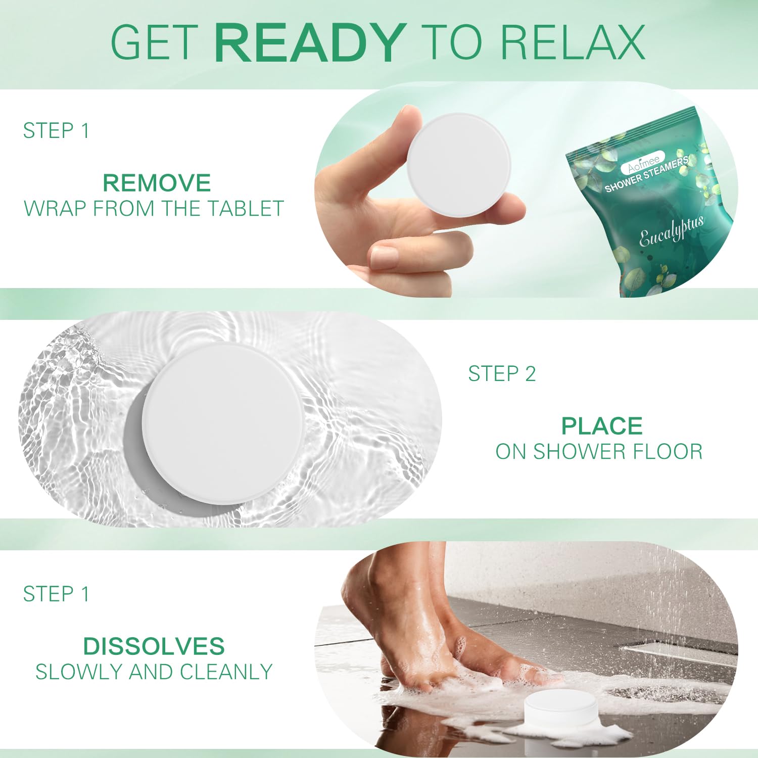 Aofmee mint shower steamer for energizing, refreshing showers.