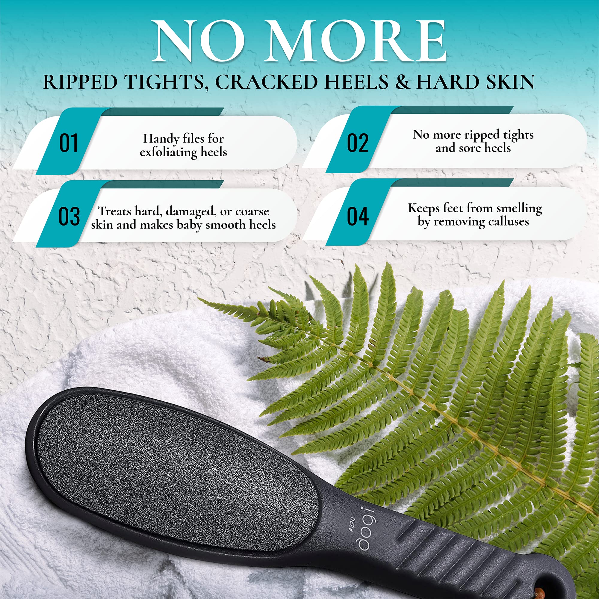aogi foot rasp leather strap for hang-dry storage.