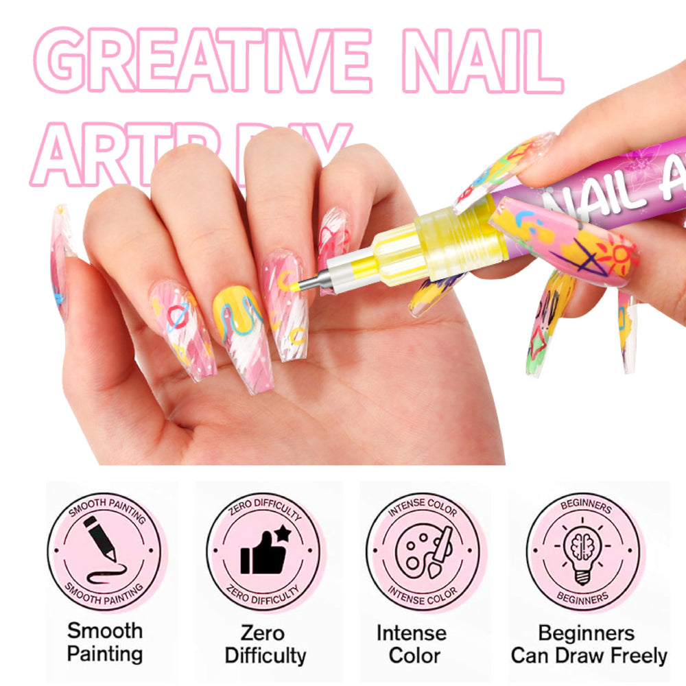 AOKELEON nail art pens drawing geometric lines for modern nail designs