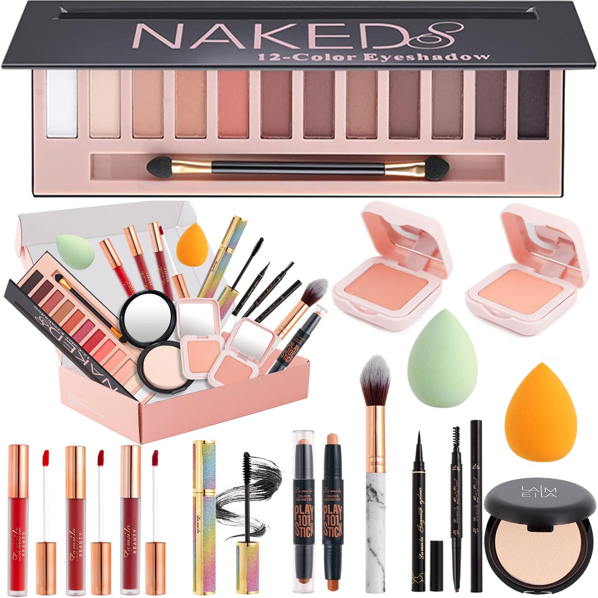 AOLIKOKO makeup kit eyeshadow palette with 12 colors for versatile day-to-night looks