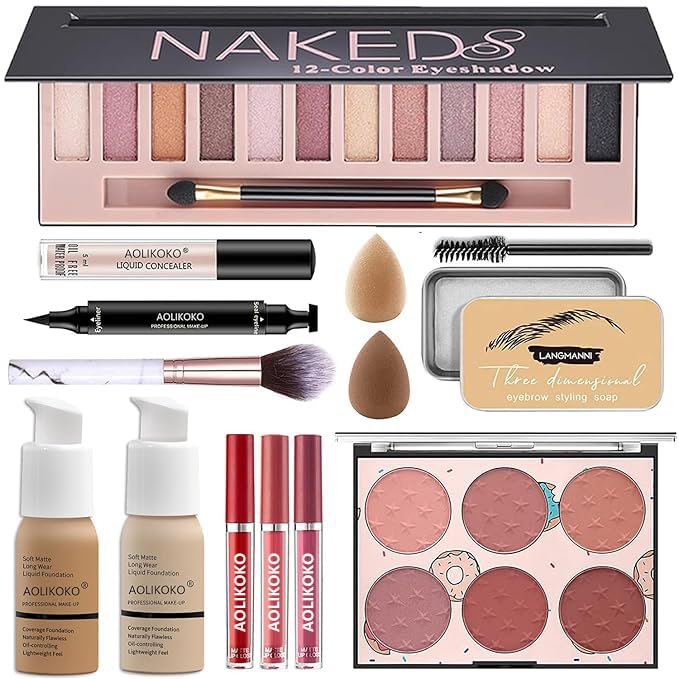 AOLIKOKO makeup kit eyeshadow palette 12 colors for versatile day-to-night looks