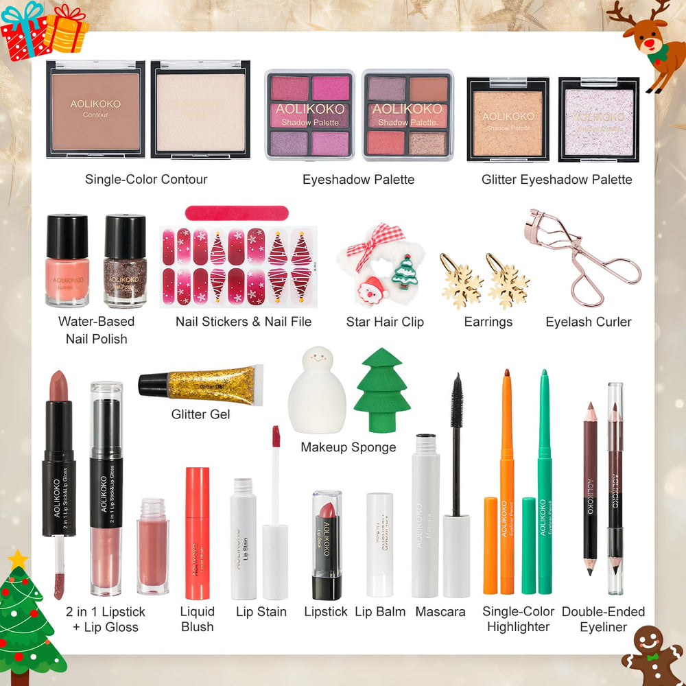 AOLIKOKO advent calendar blush palette for rosy glow and natural flush