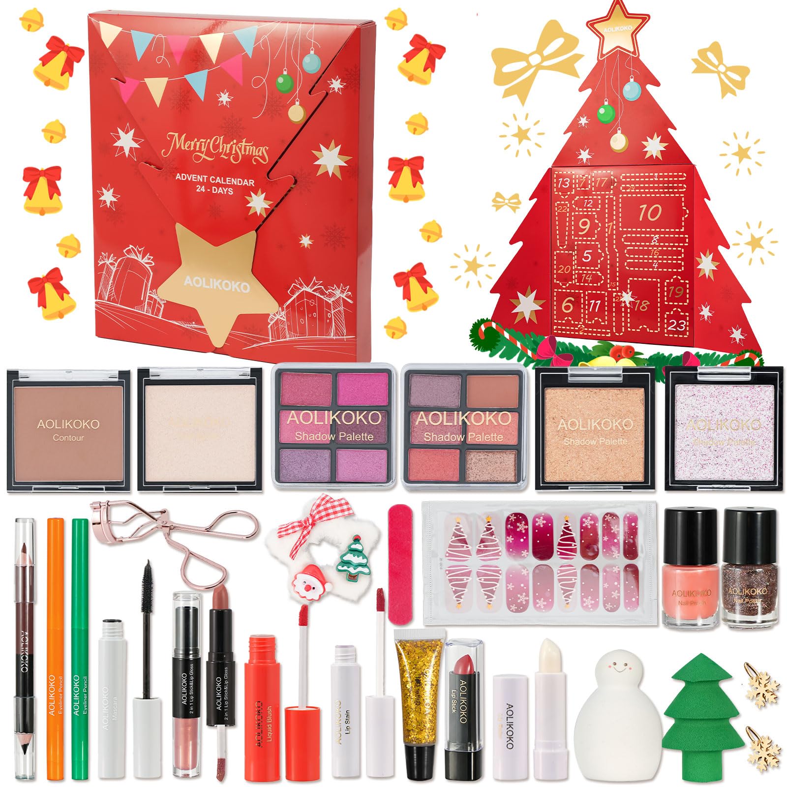 AOLIKOKO makeup advent calendar closed box — festive countdown gift option