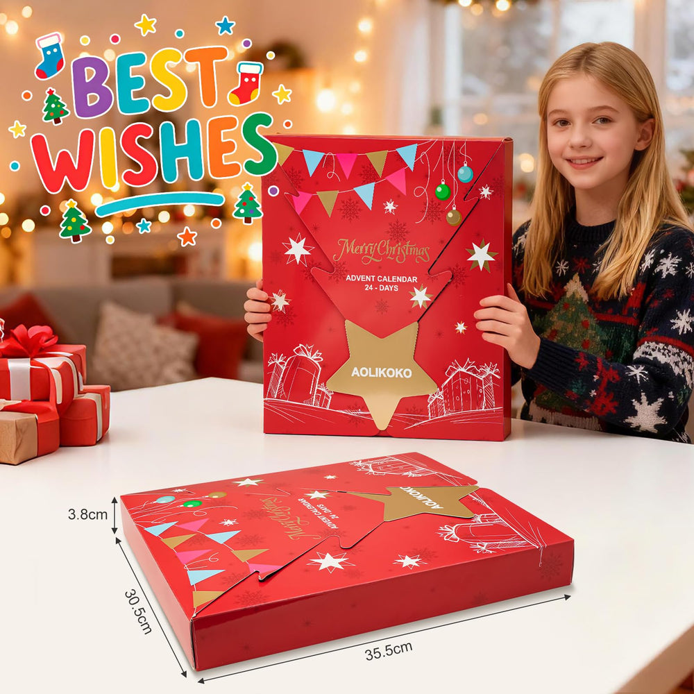 AOLIKOKO makeup advent calendar interior palette displays versatile shades for daily festive looks