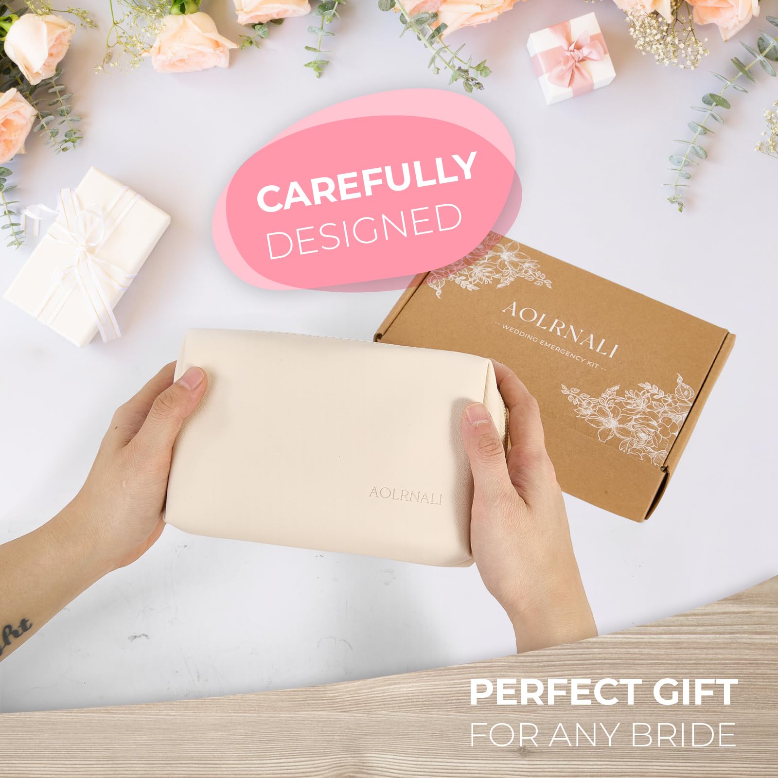 AOLRNALI bridal emergency kit stain removal wipes to tackle spots gracefully.