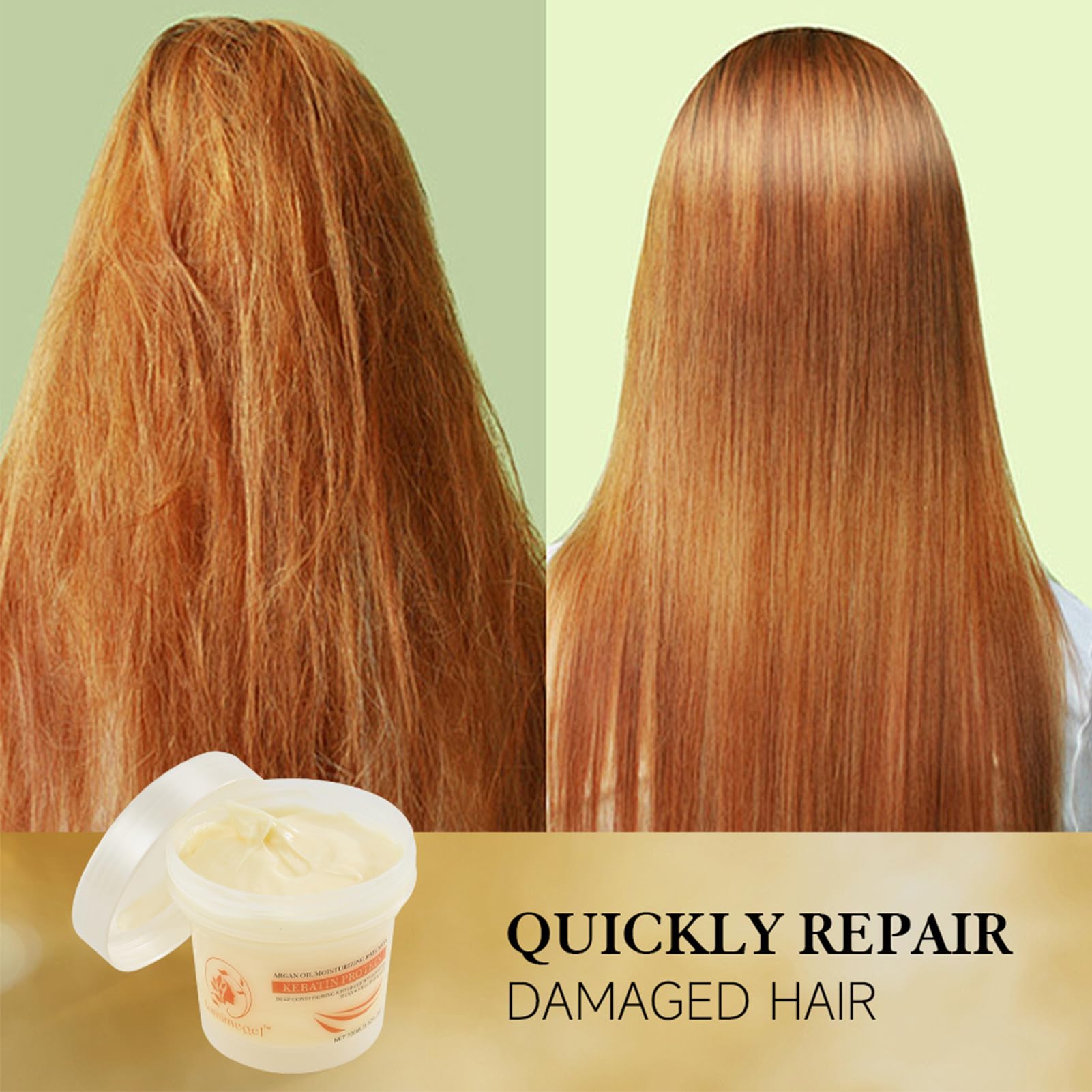 Aomimegel Collagen Hair Mask packaging suggests all hair types care and hydration.