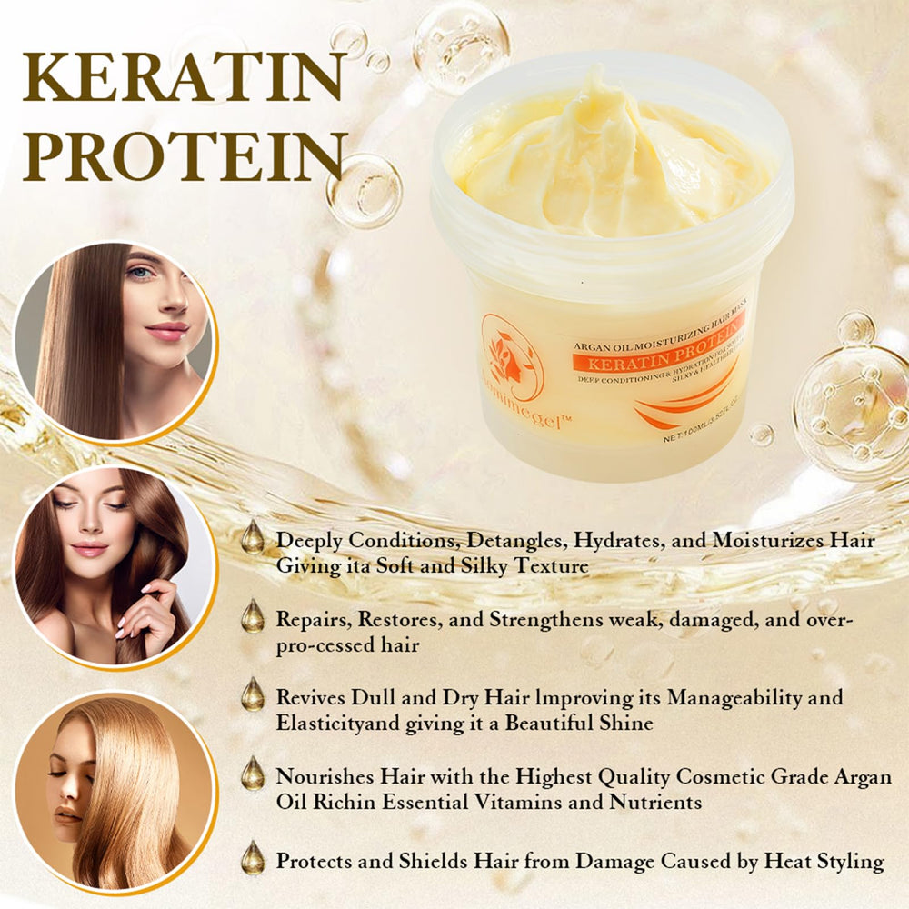 Bright hairstyle after using Aomimegel mask shows enhanced shine and health.
