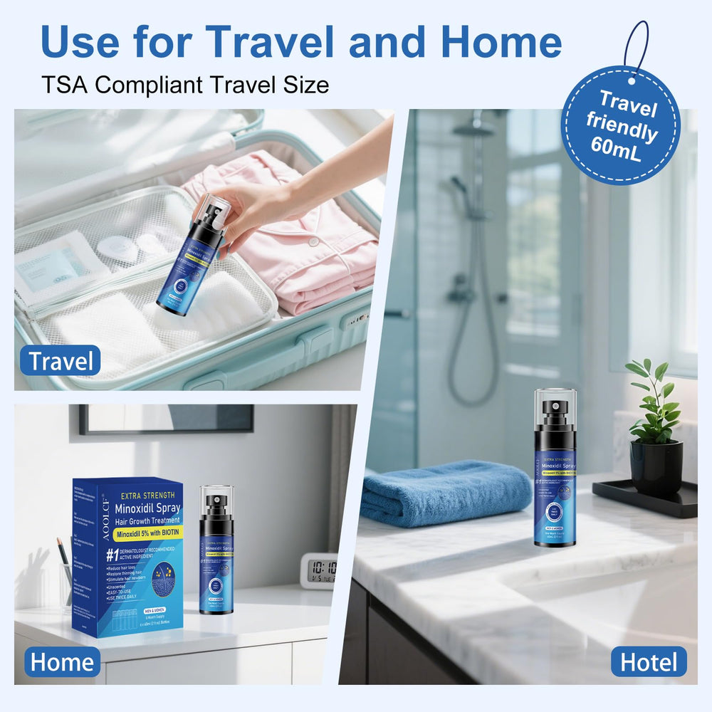 AOOLCF Minoxidil Spray twice-daily-use emphasizes simple, routine application.