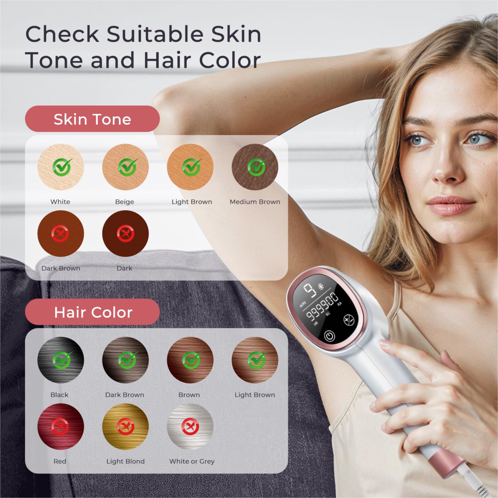 Aopvui laser hair removal device lightweight design for portable use